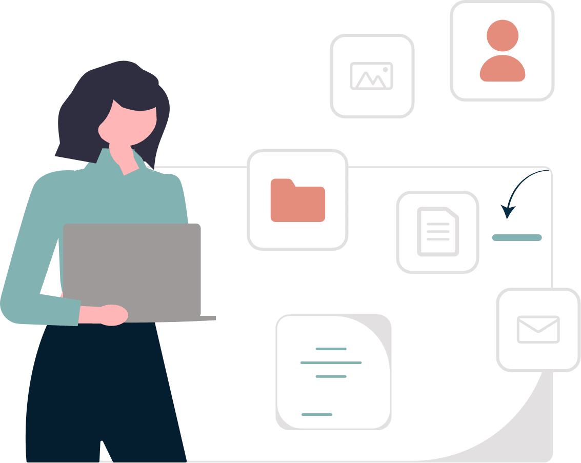 Illustration of a club member updating their own profile through Clubistry's self-service member portal.